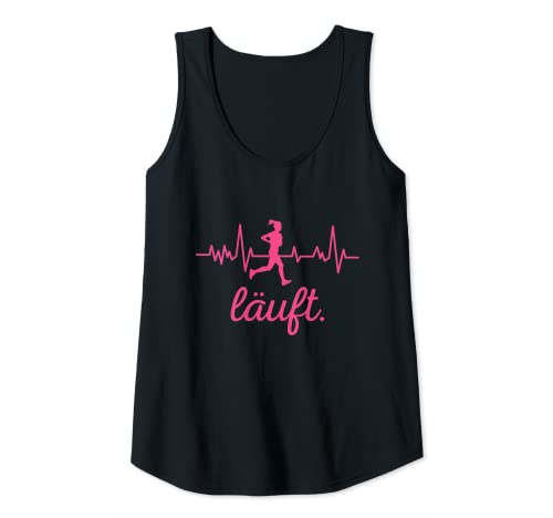 Damen Läuft Laufen Joggen Laufsport Läuferin Herzschlag Sport Tank Top von Lustige Laufsport Spruch Kleidung Für Läuferinnen