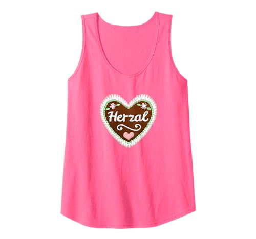 Damen Herzal Herz Motiv Lebkuchenherz Trachten Tank Top von Lustige Lebkuchenherzen Sprüche sDesignsz Ideen