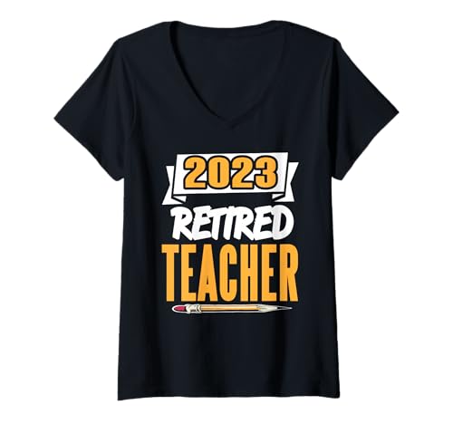 Damen 2023 Lehrer Ruhestand Spruch Für Pädagogen T-Shirt mit V-Ausschnitt Damen 2023 Lehrer Ruhestand Spruch Für Pädagogen T-Shirt mit V-Ausschnitt von Lustige Lehrer Ruhestandszitate