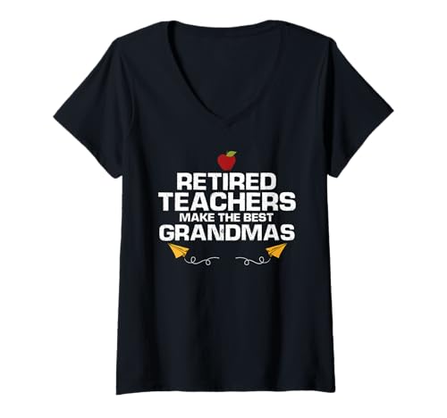 Damen Ehemalige Lehrerinnen sind liebevolle Omas T-Shirt mit V-Ausschnitt Damen Ehemalige Lehrerinnen sind liebevolle Omas T-Shirt mit V-Ausschnitt von Lustige Lehrerinnen Rente Oma Sprüche