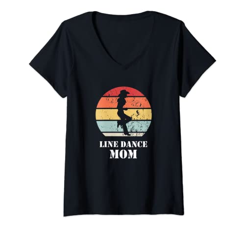 Damen Line Dance Mom T-Shirt mit V-Ausschnitt Damen Line Dance Mom T-Shirt mit V-Ausschnitt von Lustige Line Dance & Line Dancer Outfits Shop
