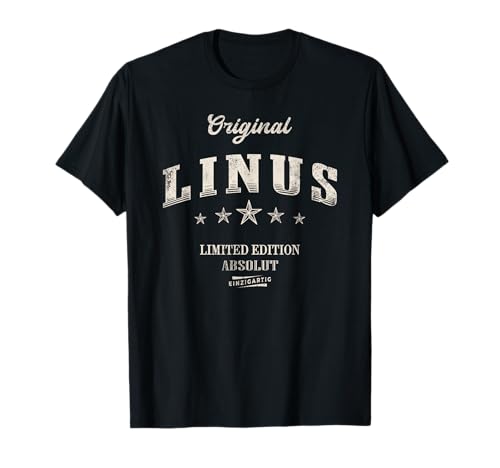 Lustige Linus Geschenkideen Original Linus T-Shirt, Kinder, Unisex, Kurzarm, T-Shirt, Schwarz, S, EU 42 von Lustige Linus Geschenkideen