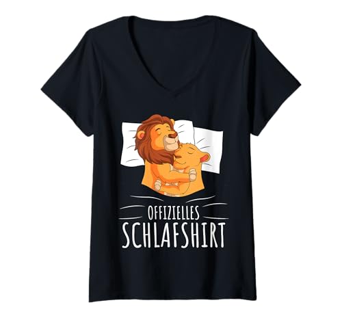 Damen Offizielles Schlafshirt Löwe Schlafen T-Shirt mit V-Ausschnitt Damen Offizielles Schlafshirt Löwe Schlafen T-Shirt mit V-Ausschnitt von Lustige Löwen Liebhaber Geschenkideen