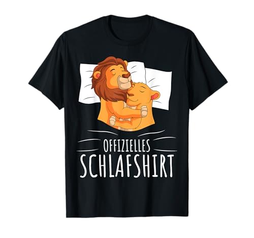 Lustige Löwen Liebhaber Geschenkideen Offizielles Schlafshirt Löwe Schlafen T-Shirt Schwarz Cartoon V-Ausschnitt Kurzarm Small EU Regular 42 Damen, Herren, Kinder Unisex Kinder 1 Count von Lustige Löwen Liebhaber Geschenkideen