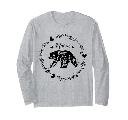Mama Bär | Mama Bear Langarmshirt von Lustige Mama Bear Family Matching Gifts Clothing