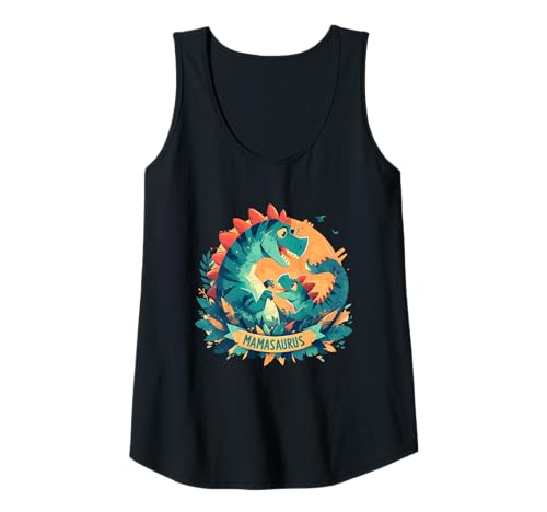 Damen Mamasaurus Dino Design Mutterliebe Familien Top Muttersaurus Tank Top Damen Mamasaurus Dino Design Mutterliebe Familien Top Muttersaurus Tank Top von Lustige Mama Dinosaurier Shirts für Frauen Mütter