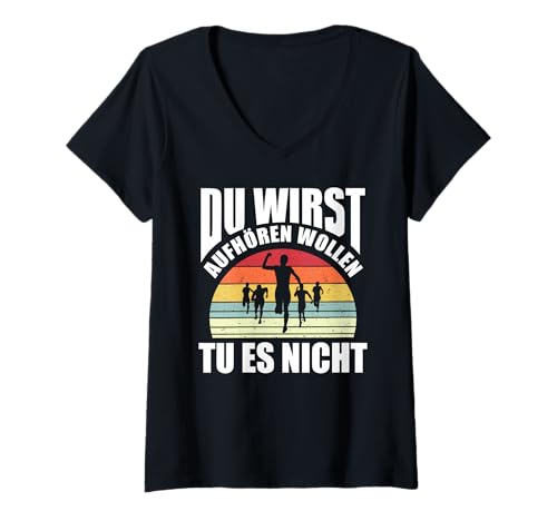 Damen Joggen Jogging Marathon Halbmarathon Laufen T-Shirt mit V-Ausschnitt Damen Joggen Jogging Marathon Halbmarathon Laufen T-Shirt mit V-Ausschnitt von Lustige Marathon Jogging Joggen Geschenkideen
