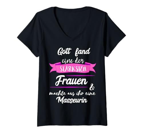 Damen Masseurin Massage Physiotherapeutin Therapeutin Beruf Spruch T-Shirt mit V-Ausschnitt Damen Masseurin Massage Physiotherapeutin Therapeutin Beruf Spruch T-Shirt mit V-Ausschnitt von Lustige Masseur Physiotherapeut Sprüche