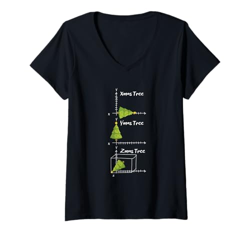 Damen Xmas Ymas Zmas Baum - Weihnachten Mathematiker Mathelehrer T-Shirt mit V-Ausschnitt Damen Xmas Ymas Zmas Baum - Weihnachten Mathematiker Mathelehrer T-Shirt mit V-Ausschnitt von Lustige Mathe Lehrer Christbaum Sprüche
