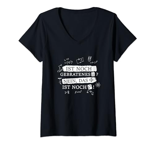 Damen Lustiger Spruch Mathe Physik Ist noch gebratenes Lambda T-Shirt mit V-Ausschnitt Damen Lustiger Spruch Mathe Physik Ist noch gebratenes Lambda T-Shirt mit V-Ausschnitt von Lustige Mathematik Physik Chemie Sprüche