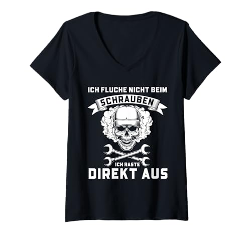 Damen Kfz Mechatroniker Ich Fluche Nicht Mechaniker T-Shirt mit V-Ausschnitt Damen Kfz Mechatroniker Ich Fluche Nicht Mechaniker T-Shirt mit V-Ausschnitt von Lustige Mechaniker Outfits & Geschenke