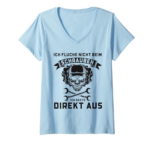 Damen Kfz Mechatroniker Ich Fluche Nicht Mechaniker T-Shirt mit V-Ausschnitt Damen Kfz Mechatroniker Ich Fluche Nicht Mechaniker T-Shirt mit V-Ausschnitt von Lustige Mechaniker Outfits & Geschenke