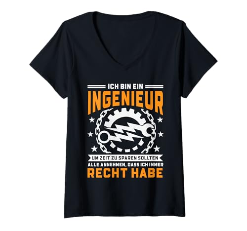 Damen Mechaniker Techniker Ingenieur Entwickler Fachkraft T-Shirt mit V-Ausschnitt Damen Mechaniker Techniker Ingenieur Entwickler Fachkraft T-Shirt mit V-Ausschnitt von Lustige Mechaniker Outfits & Geschenke