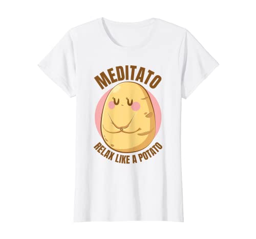 Damen Mediato - Yoga Meditation Meditieren Entspannung Kartoffel T-Shirt von Lustige Meditation Geschenke Frauen Zubehör