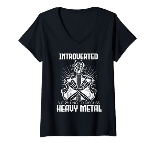 Damen Introverted but willing to discuss Heavy Metal T-Shirt mit V-Ausschnitt Damen Introverted but willing to discuss Heavy Metal T-Shirt mit V-Ausschnitt von Lustige Metalcore Sprüche für Metalheads