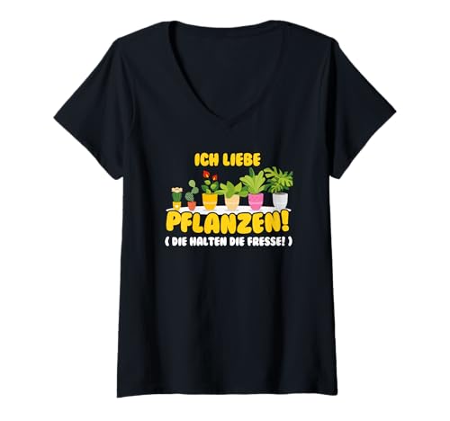 Damen Ich Liebe Pflanzen - Botaniker Zimmerpflanzen Gärtner T-Shirt mit V-Ausschnitt Damen Ich Liebe Pflanzen - Botaniker Zimmerpflanzen Gärtner T-Shirt mit V-Ausschnitt von Lustige Motive für Freizeit und Party