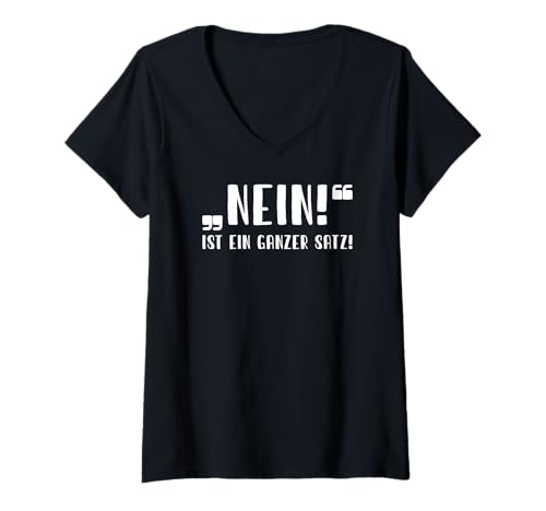 Damen Nein ist ein ganzer Satz T-Shirt mit V-Ausschnitt Damen Nein ist ein ganzer Satz T-Shirt mit V-Ausschnitt von Lustige Motive für Freizeit und Party