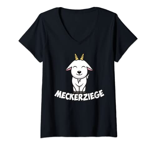 Damen Meckerziege - Zicke T-Shirt mit V-Ausschnitt Damen Meckerziege - Zicke T-Shirt mit V-Ausschnitt von Lustige Motive für Partnerschaft und Ehe
