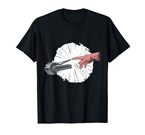 Herren Motorrad Michelangelo Parodie Motorradfahren Biker T-Shirt von Lustige Motorrad Geschenke für Biker