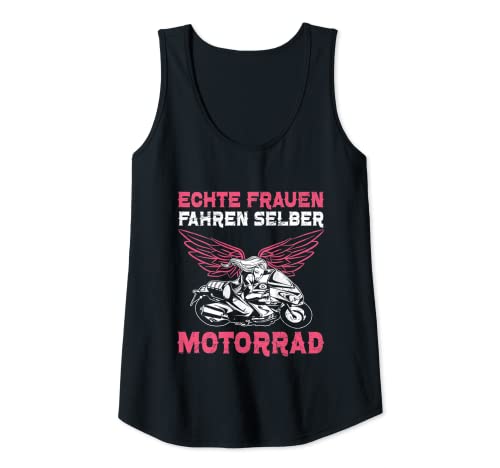 Damen Echte Frauen Fahren Selber Motorrad Biker Motorradfahrerin Tank Top Damen Echte Frauen Fahren Selber Motorrad Biker Motorradfahrerin Tank Top von Lustige Motorrad Spruch Geschenke Für Frauen