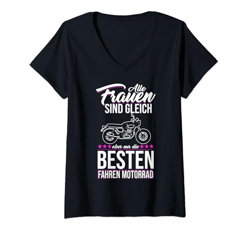 Damen Motorrad Shirt Biker Geschenk Damen T-Shirt mit V-Ausschnitt Damen Motorrad Shirt Biker Geschenk Damen T-Shirt mit V-Ausschnitt von Lustige Motorrad Sprüche Damen T-Shirt Geschenke