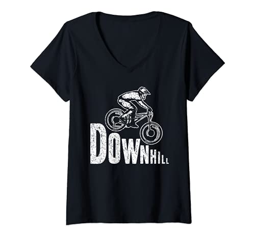 Damen Downhill - Lustiges Fahrrad Mountainbike MTB T-Shirt mit V-Ausschnitt Damen Downhill - Lustiges Fahrrad Mountainbike MTB T-Shirt mit V-Ausschnitt von Lustige Mountainbike Fahrrad E-Bike Geschenke