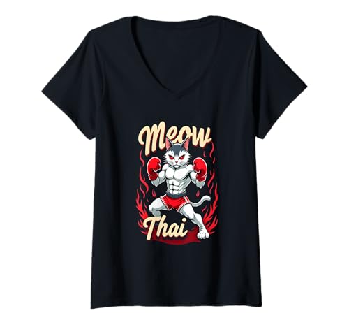 Damen Muay Thai Fighter Muay Thai Thailand Muay Thai T-Shirt mit V-Ausschnitt Damen Muay Thai Fighter Muay Thai Thailand Muay Thai T-Shirt mit V-Ausschnitt von Lustige Muay Thai Kleidung Muay Thai Ausrüstung