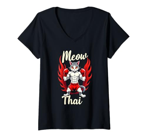 Damen Muay Thai Fighter Muay Thai Thailand Muay Thai T-Shirt mit V-Ausschnitt Damen Muay Thai Fighter Muay Thai Thailand Muay Thai T-Shirt mit V-Ausschnitt von Lustige Muay Thai Kleidung Muay Thai Ausrüstung