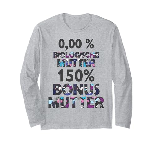Bonus Mutter Beste Mama Mami Stiefmutter Stiefmama Bonusmama Langarmshirt von Lustige Muttertag Spruch Designs von SpreadFUN