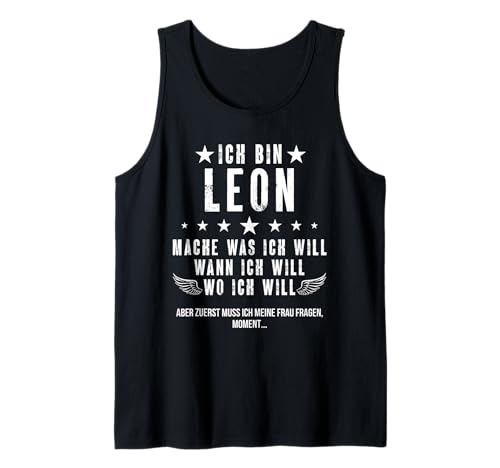 Herren Ich Bin Der Leon Mache Was ich Will Wann Ich Will Namen Tank Top von Lustige Namen Geschenke Herren Frauen