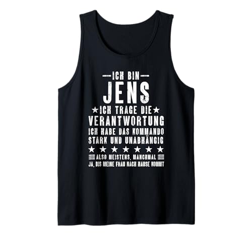Herren Ich Bin Jens Habe Die Verantwortung Lustiges Vornamen Tank Top Herren Ich Bin Jens Habe Die Verantwortung Lustiges Vornamen Tank Top von Lustige Namen Geschenke Herren Frauen