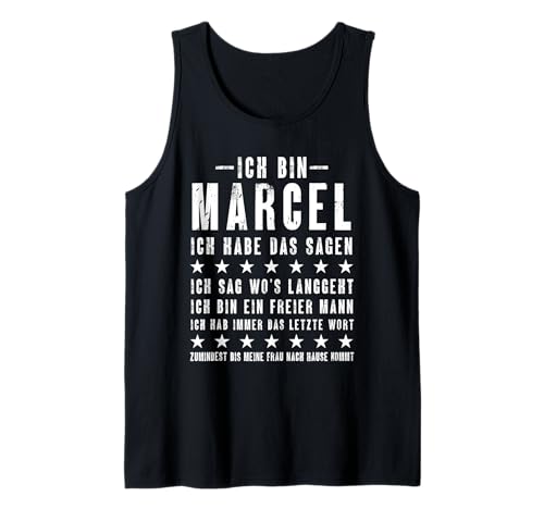 Herren Ich Bin Marcel Ich Habe Das Sagen Lustiges Vornamen Tank Top Herren Ich Bin Marcel Ich Habe Das Sagen Lustiges Vornamen Tank Top von Lustige Namen Geschenke Herren Frauen