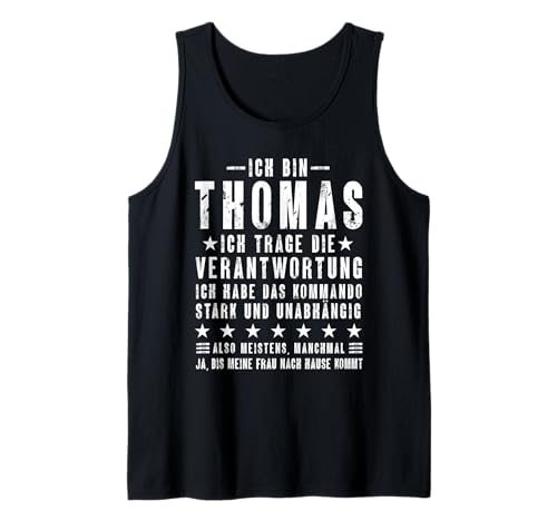 Herren Ich Bin Thomas Ich Habe Das Sagen Lustiges Vornamen Tank Top Herren Ich Bin Thomas Ich Habe Das Sagen Lustiges Vornamen Tank Top von Lustige Namen Geschenke Herren Frauen