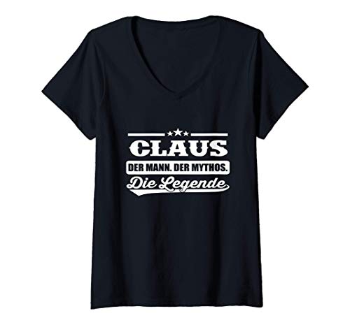 Damen Name Claus Vorname Lustiger Spruch Geschenk Spitzname T-Shirt mit V-Ausschnitt Damen Name Claus Vorname Lustiger Spruch Geschenk Spitzname T-Shirt mit V-Ausschnitt von Lustige Namen Vornamen Claus