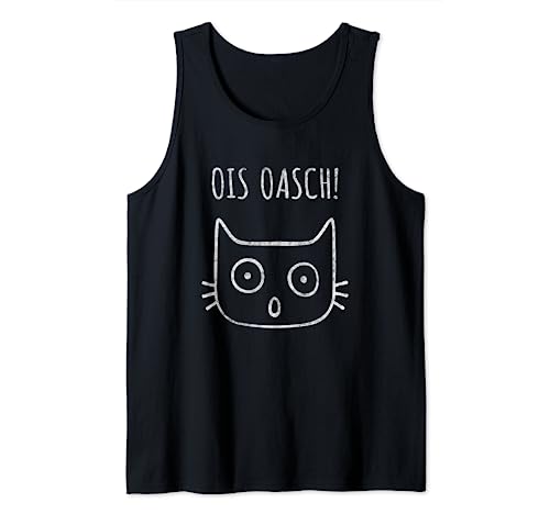 Ois Oasch Katze Katzerl Cat Damen Herren Mädchen Jungen Tank Top von Lustige Ois Oasch Katzen Tshirt Black Cat