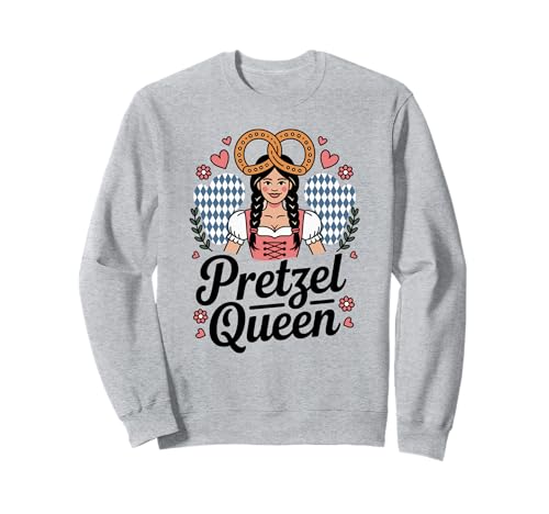 Pretzel Queen Oktoberfest süße deutsche Frau Dirndl Bier Sweatshirt von Lustige Oktoberfest Deutsche Bierfestival Grafik