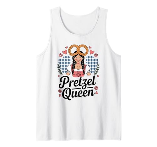 Pretzel Queen Oktoberfest süße deutsche Frau Dirndl Bier Tank Top von Lustige Oktoberfest Deutsche Bierfestival Grafik