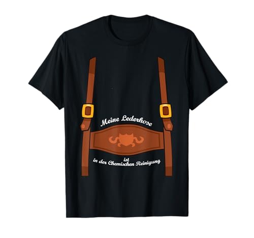 Meine Lederhose... Kostüm Oktoberfest Outfit Trachten Herren T-Shirt von Lustige Oktoberfest Kostume Co.