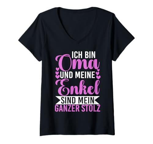 Damen Ich Bin Oma Und Meine Enkel Sind Mein Ganzer Stolz Muttertag T-Shirt mit V-Ausschnitt Damen Ich Bin Oma Und Meine Enkel Sind Mein Ganzer Stolz Muttertag T-Shirt mit V-Ausschnitt von Lustige Oma Sprüche Muttertagsgeschenk Omi Grandma