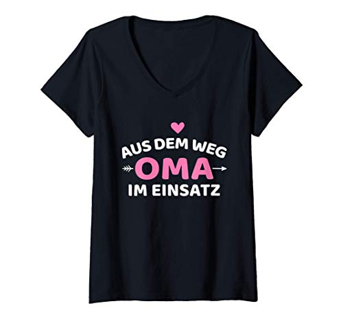 Damen Aus dem Weg Oma im Einsatz T-Shirt mit V-Ausschnitt Damen Aus dem Weg Oma im Einsatz T-Shirt mit V-Ausschnitt von Lustige Oma Sprüche Shop