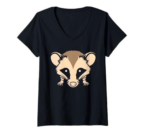 Damen Small Animal Opossums lustiger einfacher Opossum T-Shirt mit V-Ausschnitt Damen Small Animal Opossums lustiger einfacher Opossum T-Shirt mit V-Ausschnitt von Lustige Opossums Tiere einfach Opossum