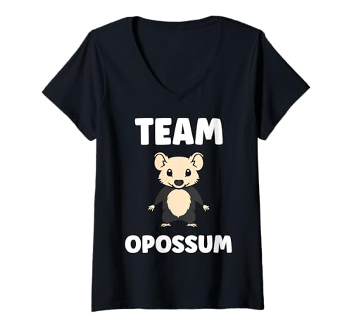 Damen Small Animal Opossums lustiger einfacher Team Opossum T-Shirt mit V-Ausschnitt Damen Small Animal Opossums lustiger einfacher Team Opossum T-Shirt mit V-Ausschnitt von Lustige Opossums Tiere einfach Opossum