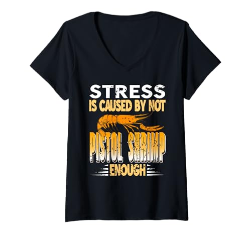 Damen Stressabbau Dank Pistol Shrimp Humorwitz T-Shirt mit V-Ausschnitt Damen Stressabbau Dank Pistol Shrimp Humorwitz T-Shirt mit V-Ausschnitt von Lustige Ozeantiere Biologie Sprüche