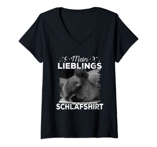 Damen Lieblings Schlafshirt Chihuahua Chiwawa Schlafanzug Vintage T-Shirt mit V-Ausschnitt von Lustige Pajama Designs für Damen und Herren