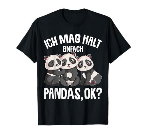 Panda Ich mag halt Pandas Pandabär Kinder Damen Mädchen T-Shirt Panda Ich mag halt Pandas Pandabär Kinder Damen Mädchen T-Shirt von Lustige Panda Liebhaber Geschenke