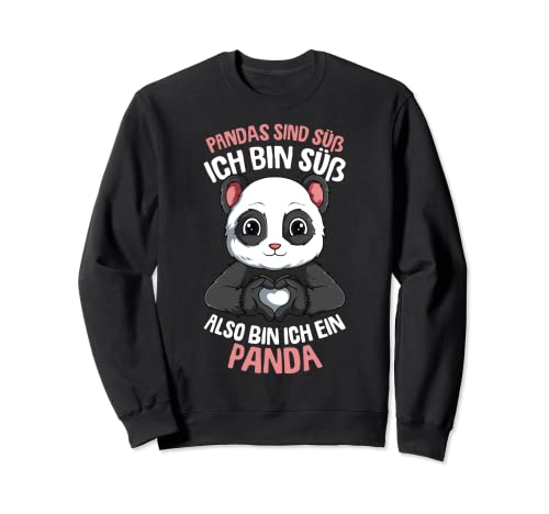 Pandas sind süß Pandabär Kinder Mädchen Damen Sweatshirt von Lustige Panda Liebhaber Geschenke