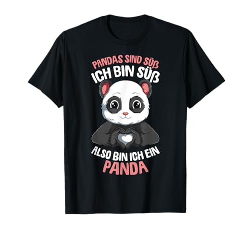 Pandas sind süß Pandabär Kinder Mädchen Damen T-Shirt von Lustige Panda Liebhaber Geschenke