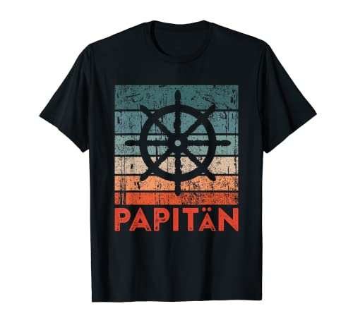 Herren Papitän Papa Kapitän Lustiges Retro Steuerrad Vater T-Shirt Herren Papitän Papa Kapitän Lustiges Retro Steuerrad Vater T-Shirt von Lustige Papa Vater Vatertag Papitän Motive