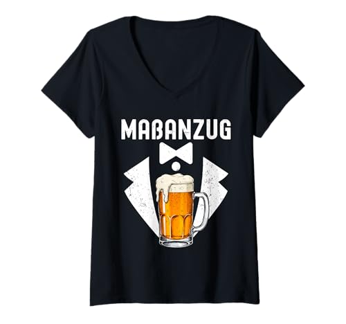 Damen Maßanzug Bier für Sauf Partys T-Shirt mit V-Ausschnitt Damen Maßanzug Bier für Sauf Partys T-Shirt mit V-Ausschnitt von Lustige Party Designs für Bierfreunde