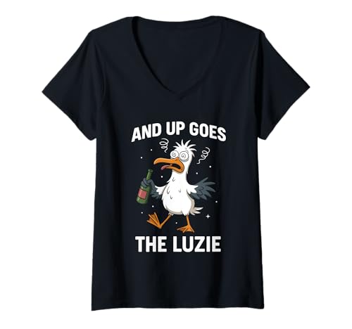 Damen and Up Goes The Luzie T-Shirt mit V-Ausschnitt Damen and Up Goes The Luzie T-Shirt mit V-Ausschnitt von Lustige Party Gadgets
